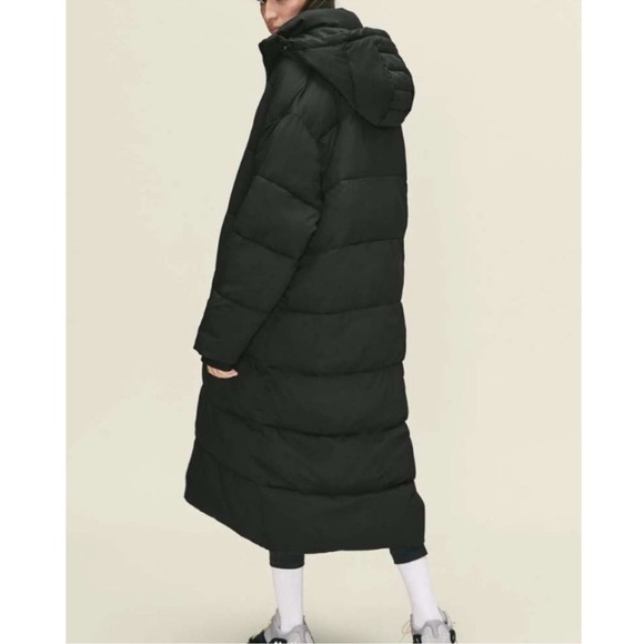 NWT Girlfriend Collective Black Long Puffer Winter Coat large - Picture 16 of 16
